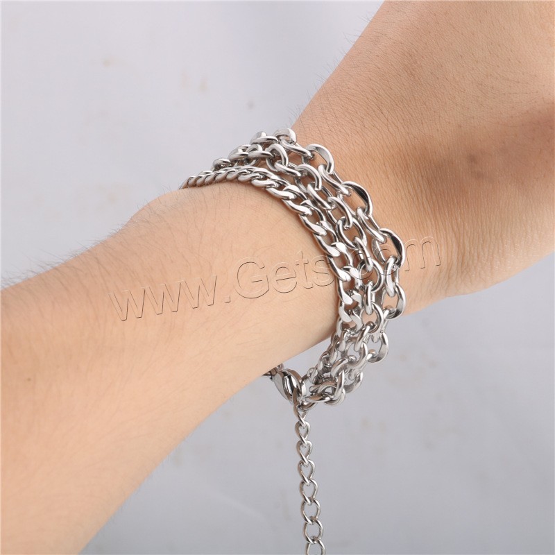 Titanium Steel Bracelet & Bangle, Unisex & different size for choice & multi-strand, metallic color plated, 5mm,6mm, Sold By Strand