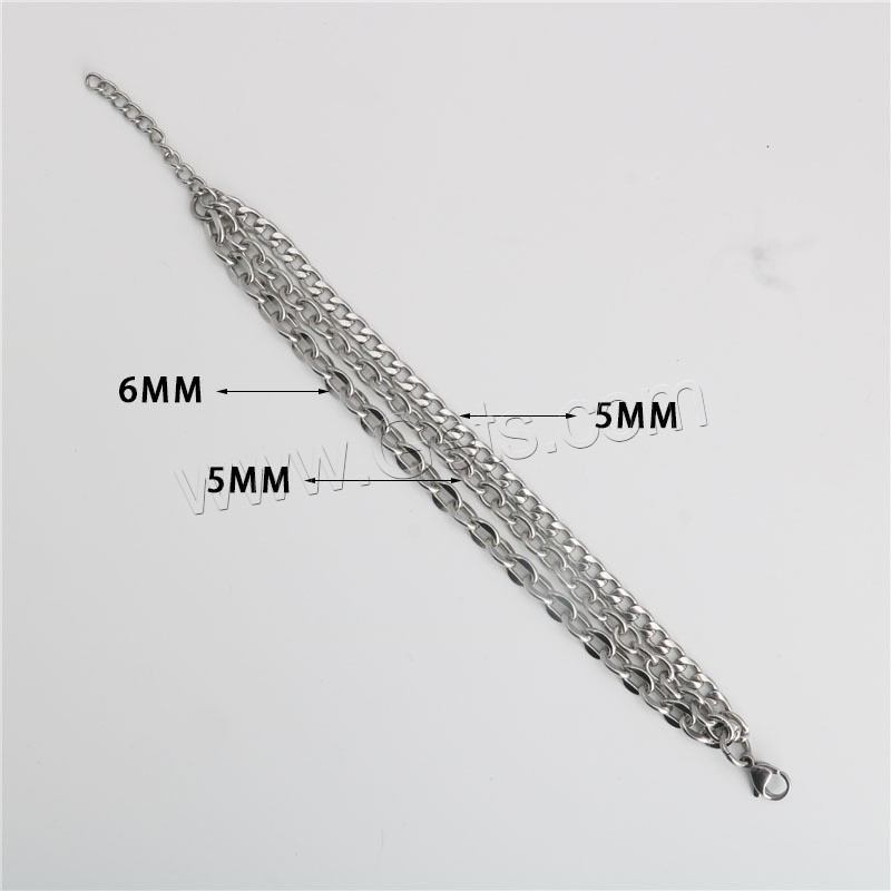 Titanium Steel Bracelet & Bangle, Unisex & different size for choice & multi-strand, metallic color plated, 5mm,6mm, Sold By Strand