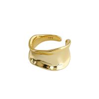 plata de ley 925 Anillo de dedo Cuff, chapado, ajustable & para mujer, más colores para la opción, 12.8mm, 16.1mm, tamaño:5.5, Vendido por UD