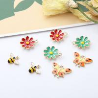 Zinc Alloy Enamel Pendants, with enamel, plated, DIY 15*18mm 