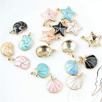 Zinc Alloy Enamel Pendants, with enamel, plated, random style & fashion jewelry & DIY mixed colors, nickel, lead & cadmium free 