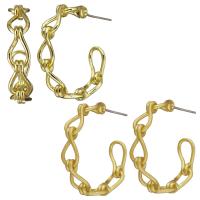 Brass Hoop Earring, plated, for woman & hollow 0.5mm 