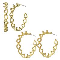 Brass Hoop Earring, plated, for woman & hollow 0.5mm 