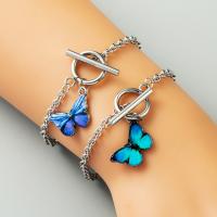 Pulsera del esmalte de la aleación de zinc, con esmalte, Mariposa, chapado, Joyería & para mujer, más colores para la opción, libre de níquel, plomo & cadmio, Vendido por Sarta