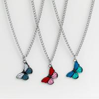 Enamel Zinc Alloy Necklace, with enamel, Butterfly, plated, fashion jewelry & for woman nickel, lead & cadmium free 