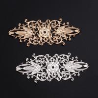 Brass Hair Accessories DIY Findings, Flower, plated, hollow 