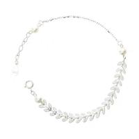 Pulseras de Plata Estelina, plata de ley 925, con 1.18inch extender cadena, Pluma, chapado, cadena oval & diferentes estilos para la opción & para mujer, 5.6mm, longitud:aproximado 6.3 Inch, Vendido por Sarta