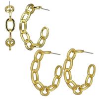 Brass Hoop Earring, plated, for woman & hollow 0.5mm 