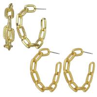 Brass Hoop Earring, plated, for woman & hollow 0.5mm 