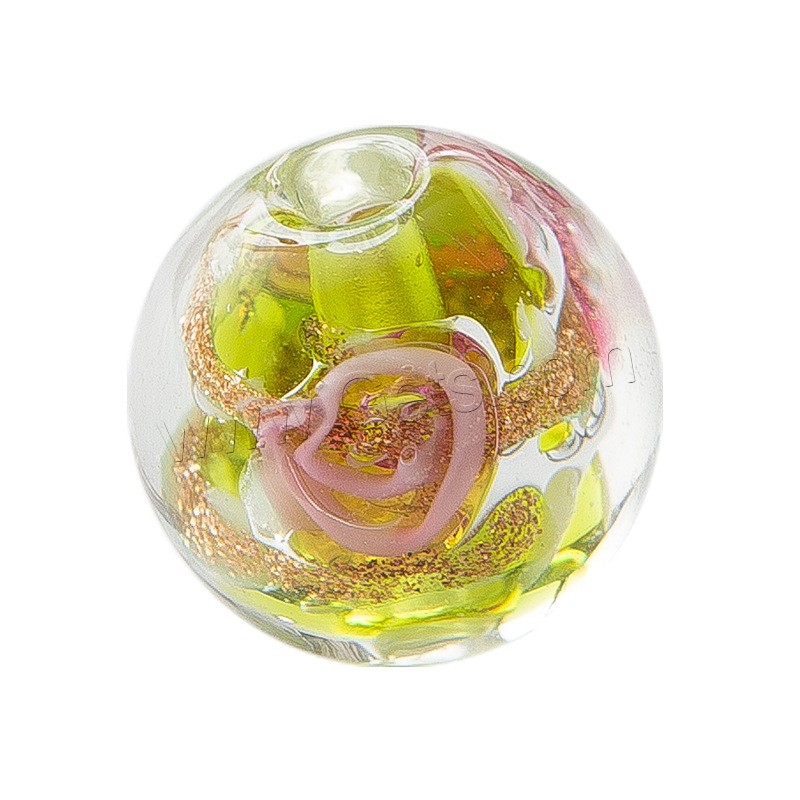 Inner Flower Lampwork Beads, Round, DIY & different size for choice, more colors for choice, Sold By PC