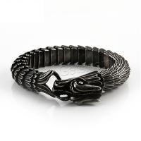 Männer Armband, Edelstahl, Pistole schwarz plattiert, Vintage & für den Menschen, metallische Farbe plattiert, 220x15mm, Länge:ca. 8.66 ZollInch, verkauft von Strang