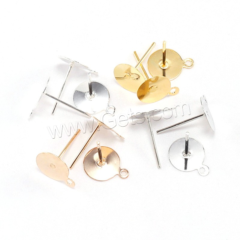 Iron Earring Stud Component, plated, DIY & different size for choice, more colors for choice, 200PCs/Bag, Sold By Bag