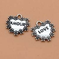 Zinc Alloy Message Pendants, Heart, plated, DIY 