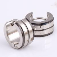 Acier titane Huggie Anneau d'oreille, Rond, Placage, Style coréen & pour femme, noire, 14*7mm, Vendu par paire