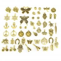 Zinc Alloy Jewelry Pendants, antique gold color plated, vintage & mixed pattern & DIY, 6-29mm 