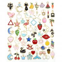 Zinc Alloy Enamel Pendants, gold color plated, DIY, mixed colors, 8-23mm 