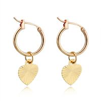 Huggie Hoop Drop Earring, Zinc Alloy, Heart, plated, for woman 