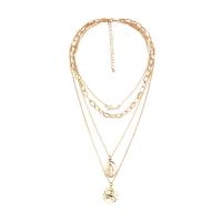 Collier de mode Multi couche, alliage de zinc, avec 2.75 inch chaînes de rallonge, plaqué de couleur d'or KC, pour femme & à fils multiples, couleur métallique plaquée, 33cm,52cm Environ 20.47 pouce, Vendu par brin