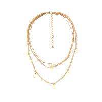 Collier de mode Multi couche, alliage de zinc, avec 2.75 inch chaînes de rallonge, plaqué de couleur d'or KC, pour femme & à fils multiples, couleur métallique plaquée, 33cm,45cm Environ 17.71 pouce, Vendu par brin