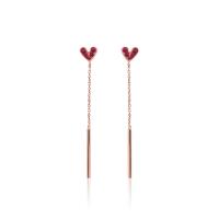 Zinc Alloy Rhinestone Drop Earring, Heart, plated, for woman & with rhinestone 