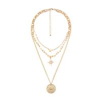 Collier de mode Multi couche, alliage de zinc, avec 2.75 inch chaînes de rallonge, Placage, pour femme & avec strass & à fils multiples, plus de couleurs à choisir, 33cm,50cm Environ 19.68 pouce, Vendu par brin