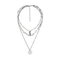 Collier de mode Multi couche, alliage de zinc, avec 2.75 inch chaînes de rallonge, Placage de couleur platine, pour femme & à fils multiples, couleur métallique plaquée, 33cm,50cm Environ 19.68 pouce, Vendu par brin