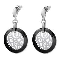 Acier titane Boucle d'oreille goutte, bijoux de mode & pour femme, noire Vendu par paire