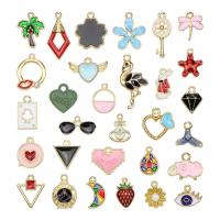 Zinc Alloy Enamel Pendants, cute & for woman, nickel, lead & cadmium free, 19mm-12mm 