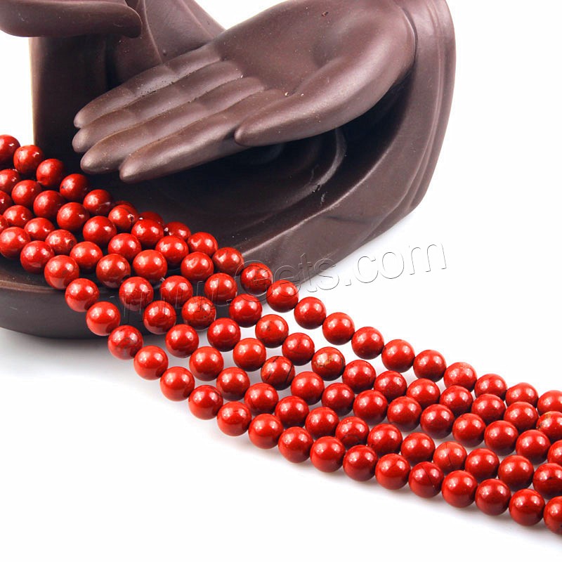 Red Jasper Bead, Round, polished, DIY & different size for choice, red, Length:Approx 15 Inch, Sold By Strand