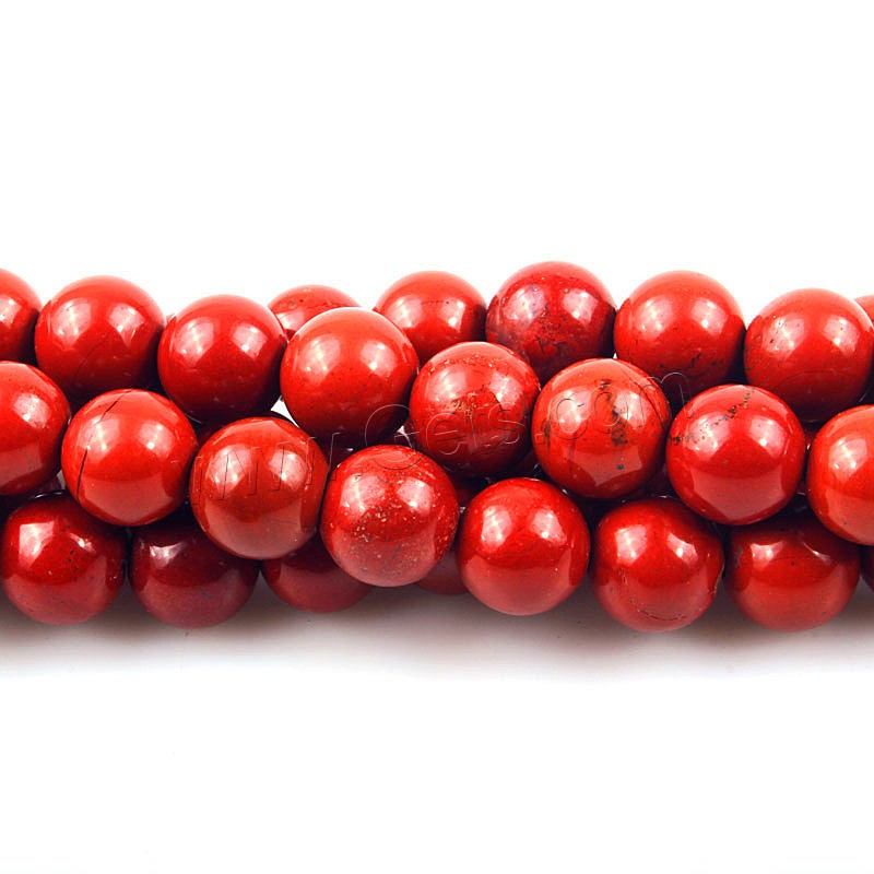 Red Jasper Bead, Round, polished, DIY & different size for choice, red, Length:Approx 15 Inch, Sold By Strand