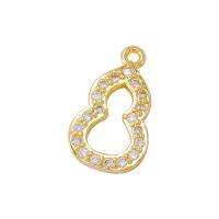 Cubic Zirconia Micro Pave Brass Pendant, Calabash, gold color plated, DIY & micro pave cubic zirconia & hollow, metallic color plated, nickel, lead & cadmium free Approx 1mm 