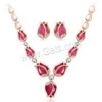 Fashion Zinc Alloy Jewelry Sets, for woman & with rhinestone Inch 