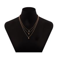 Collier de mode Multi couche, alliage de zinc, Placage, durable & pour femme & avec strass, plus de couleurs à choisir, Vendu par brin