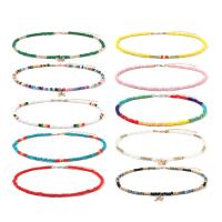 Bracelets Bijoux en verre, alliage de zinc, avec Seedbead, avec 2.8inch chaînes de rallonge, Placage, chaîne ovale & styles différents pour le choix & pour femme, plus de couleurs à choisir Environ 13.8 pouce, Vendu par brin