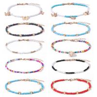 Pulseras para el Tobillo en Aleación de Zinc, con Seedbead, chapado, diferentes estilos para la opción & para mujer, más colores para la opción, longitud:aproximado 8.3 Inch, Vendido por Sarta