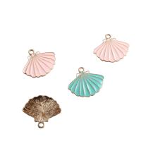 Zinc Alloy Enamel Pendants, Shell, gold color plated 