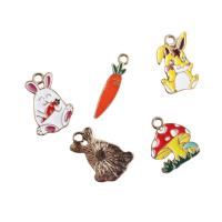 Zinc Alloy Enamel Pendants, Cartoon, gold color plated 