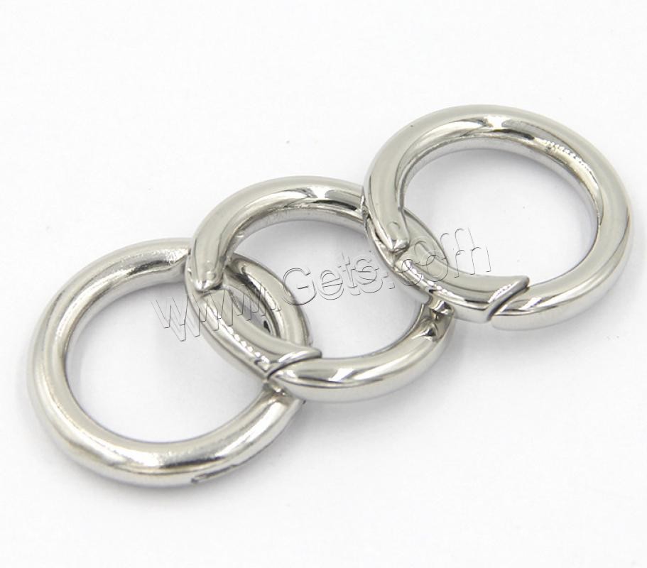 Stainless Steel Spring Ring Clasp, Donut, gold color plated, different size for choice, metallic color plated, Sold By PC