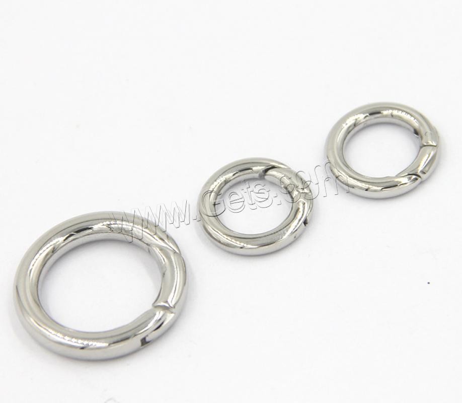 Stainless Steel Spring Ring Clasp, Donut, gold color plated, different size for choice, metallic color plated, Sold By PC