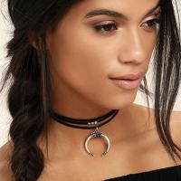 Mode Collier Choker, alliage de zinc, bijoux de mode, noire, Vendu par PC