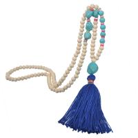 Fashion Fringe Necklace, turquoise, with Polymer Clay, Tassel, fashion jewelry & for woman 