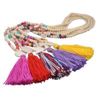 Fashion Fringe Necklace, turquoise, with Polymer Clay, Tassel, fashion jewelry & for woman 900mm 