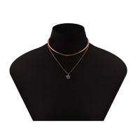 Collier de mode Multi couche, alliage de zinc, papillon, Placage, pour femme, Or .78 pouce, Vendu par PC