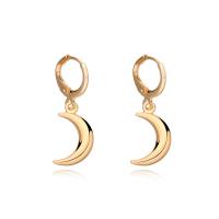 Huggie Hoop Drop Earring, Zinc Alloy, Moon, plated, for woman 30mm 