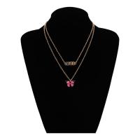 Collier de mode Multi couche, alliage de zinc, papillon, Placage, multicouche & pour femme, plus de couleurs à choisir .53 pouce, Vendu par PC