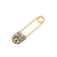 Cubic Zirconia Micro Pave Brass Pendant, Paper Clip, plated, micro pave cubic zirconia Approx 3mm 