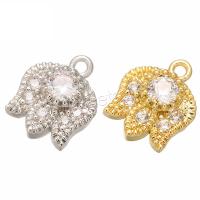 Cubic Zirconia Micro Pave Brass Pendant, Claw, plated, micro pave cubic zirconia Approx 1mm 