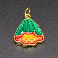 エナメル真鍮のペンダント, 銅, とともに 七宝細工, ランタン, ゴールドメッキ, DIY 10パソコン/バッグ, 売り手 バッグ