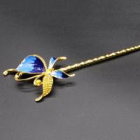 Hair Stick Findings, Zinc Alloy, Butterfly, DIY & enamel 