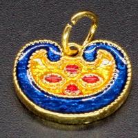 Enamel Brass Pendants, Lock, double-sided, gold 